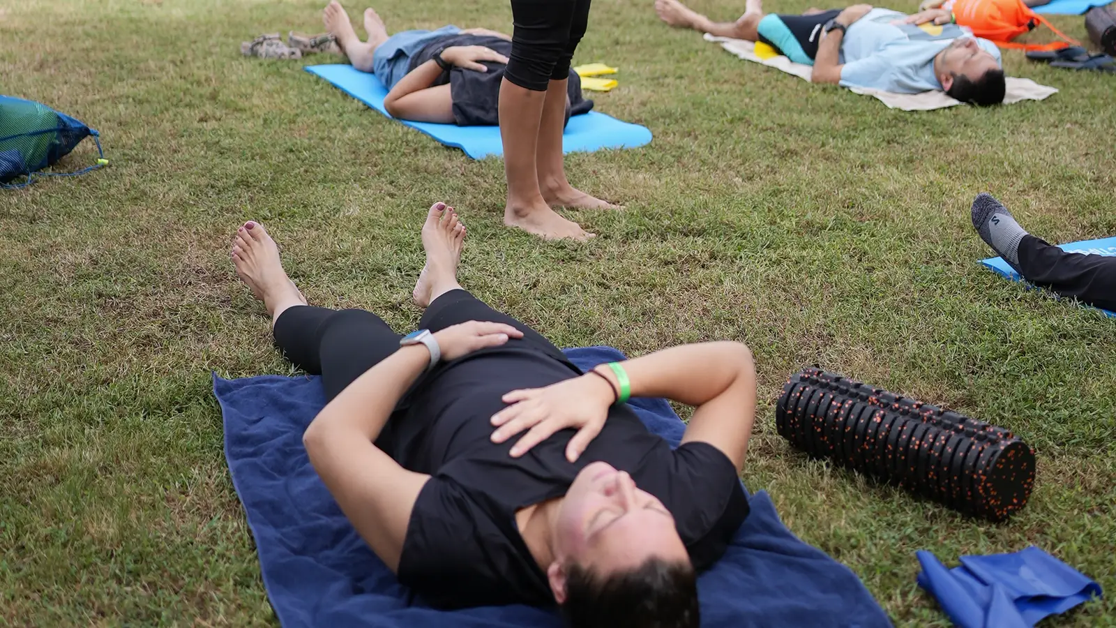 October 2026, Kemer: a participant rests on a towel on the lawn in the afternoon.